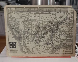 Santa Fe Rail Road - 1927 US Route Map
