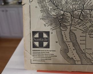 Santa Fe Rail Road - 1927 US Route Map