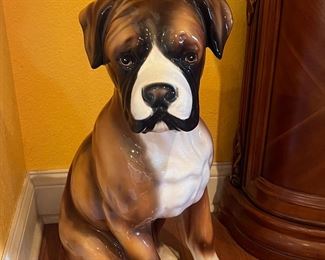 Life size Vintage Italian Ceramic Boxer Dog