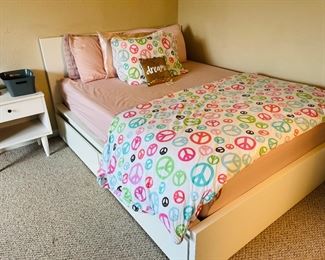 Queen bed with storage. Includes mattress and box. 