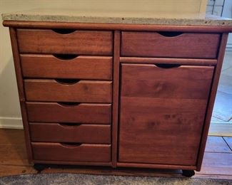 MARBLE TOPPED STORAGE CABIMET/ORGANIZER