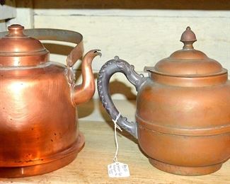Vintage copper kettles