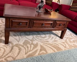 Vineyard cocktail table with 3 drawers 17"H x 48"W x 29"D