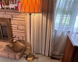 4-Bulb metal floor lamp with brass finish 60"H x 16"W