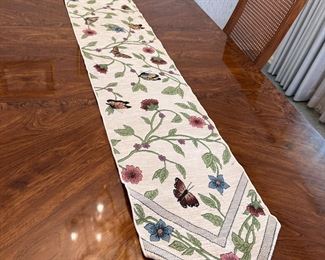 Butterflies and floral table runner 70"