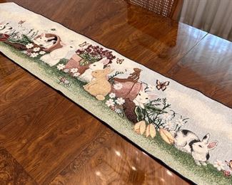 Spring bunnies table runner 70"