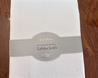 White restaurant quality tablecloth, cotton, 60 x 84, new