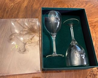 The Robert Emmet Co. etched wine glasses