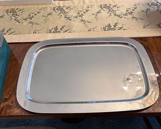 Oblong chrome tray 19"