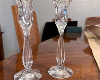 Gorham crystal 8" Tulip candlesticks