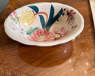 Hand painted floral bowl 8"