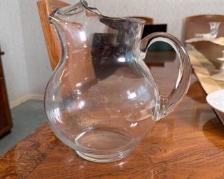 Clear glass pitcher 9"