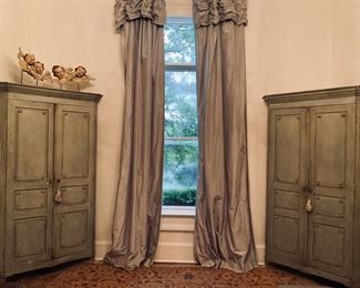 Pair of these fabulous 18th century French painted Louis XVI corner cabinets purchased from Uptowner Antiques,  New Orleans