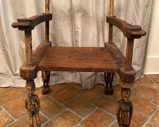 Hand carved West African carved Obe Throne chair 