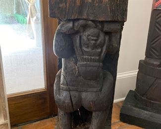 Carved wood statue