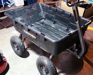 Gorilla Cart Polyvinyl Dump Cart, Model G0R10-16 With Air Tires, 30.5" x 49" x 33"
