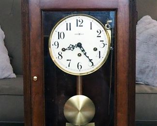 Howard Miller Windup Pendulum Wall Clock, Model # 613 - 154, 25.5" x 15" x 6.5", Includes Windup Keys, Qty 2
