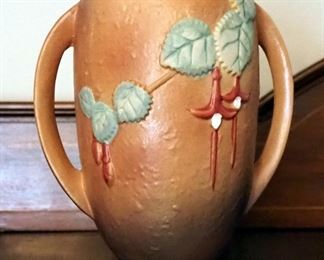 Roseville Pottery Fuchsia Brown 8" Footed Vase