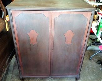 Antique 3 Drawer Wardrobe With 5 Drawers, 50.5" X 40" X 22"