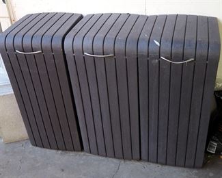 Outdoor Polyvinyl Waste Bins, Qty 3, 33.2.5" x 15" x 13.5"