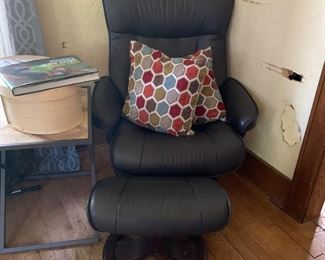 Leather Chair wit Ottoman 