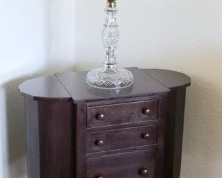 Sewing cabinet and Hurricane lamp