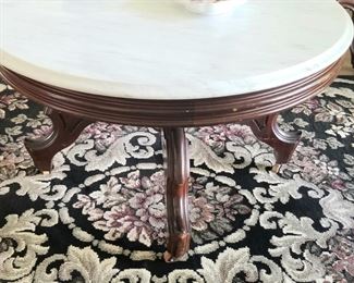 antique coffee table with Marblee top