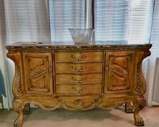 Faux-Marble Topped Buffet/Server