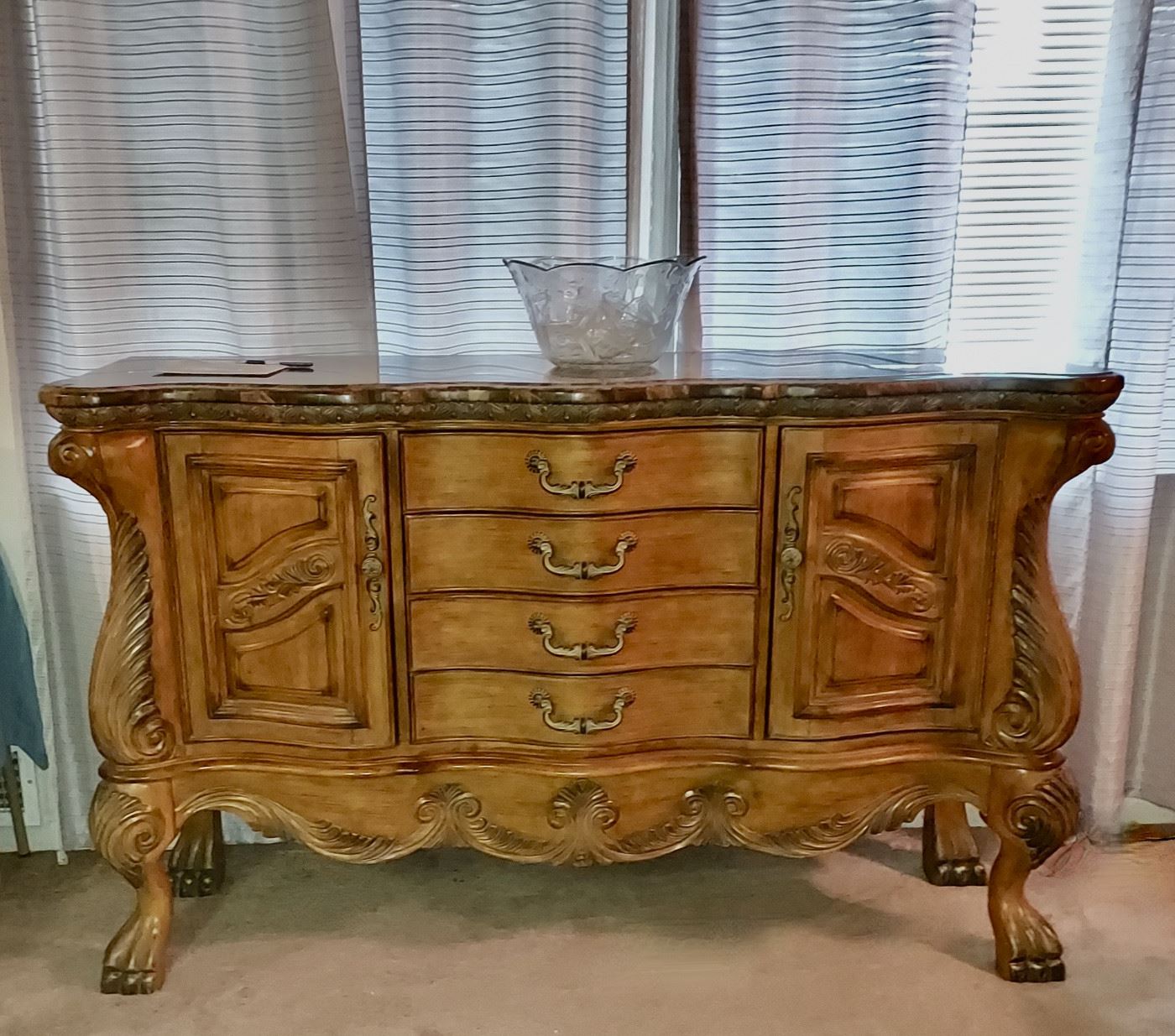 Faux-Marble Topped Buffet/Server