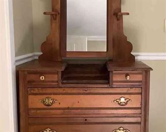 Dresser With Attached Mirror