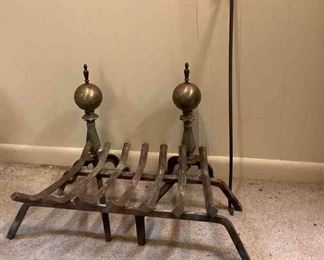 Vintage Fireplace And Iron Set