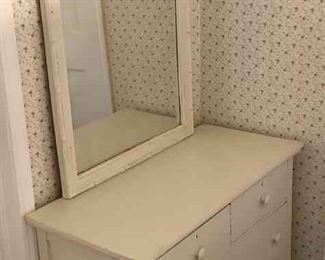 White Dresser And Mirror