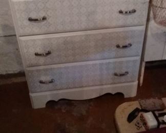 White Stenciled Dresser