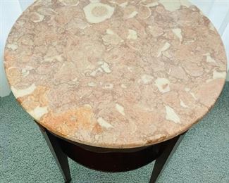 Antique Marble Top Accent Table.