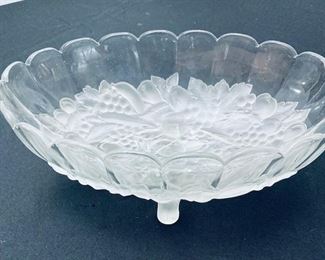 Indiana Glass Clear Crystal Footed Bowl. 