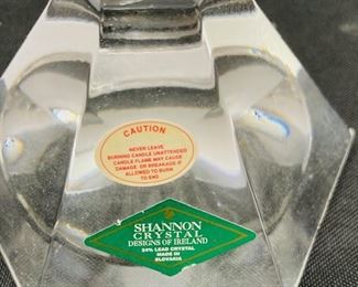 Set of 2 Crystal Pedestal Candle Holders.