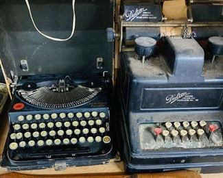Antique Remington Portable Typewritter in Case. Antique 1912 Dalton Adding, Listing and Calculating Machine.
