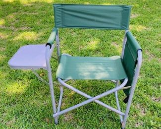 Canvas Folding Camping Sports Outdoor Chair w/Side Table and Storage Pouch.