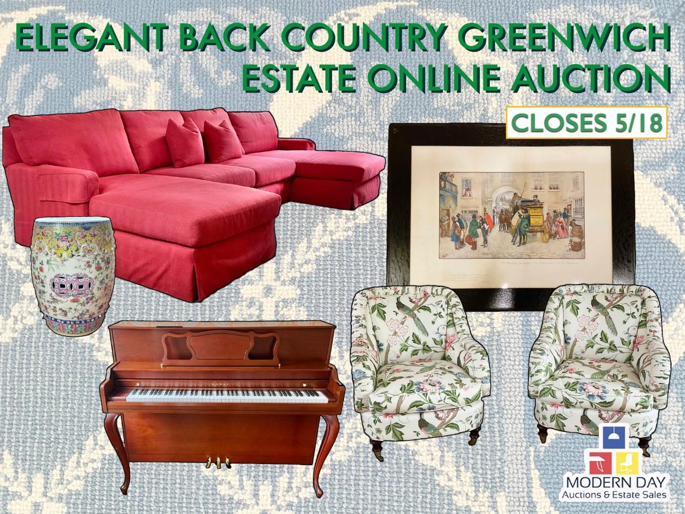 Elegant Back Country Greenwich Estate Online... starts on 5/9/2023