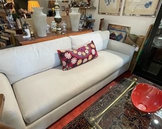 Single Cushion 84" Linen Sofa