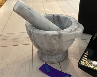 Marble Mortar and Pestle