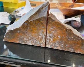 Polished petrified Wood Bookends