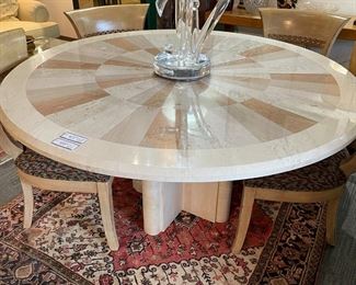 Custom Marble Table and Base with 5 Chairs!
