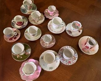 Misc demitasse cups and saucers 