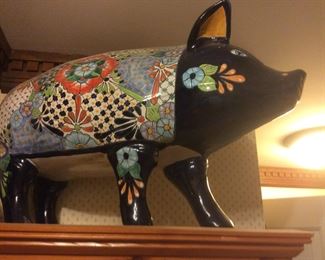 Farmhouse Hand Painted Pig  