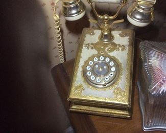 Vintage Victorian Style Phone, Rotary Dial -Retro Old-Fashioned Decor