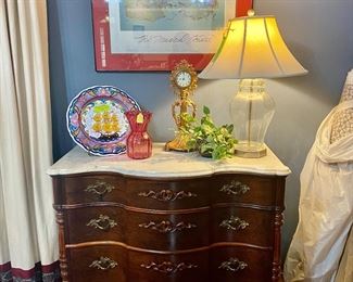 four drawer chest with marble top
