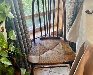 antique rush seat side chair