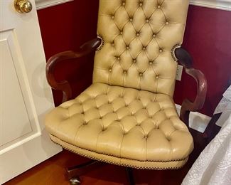 genuine top grain leather by Classic on this classic desk chair