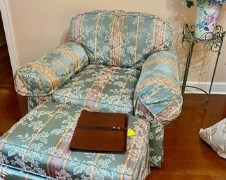 chair and rolling ottoman by Sherrill